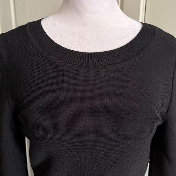 NWT Boutique Moschino Black Ultra Fine Knit Midi Dress with Cut Outs Size 6 - Picture 2 of 10